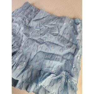 SUGAR + LIP2 Women's Blue Polka Dot Ruffle Hem High Rise Chiffon Shorts S #028
